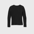 Women's Long Sleeve Wide Rib T-shirt - A New Day Black