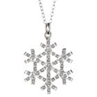 Target Sterling Silver Snowflake Necklace With Diamond Accents - White