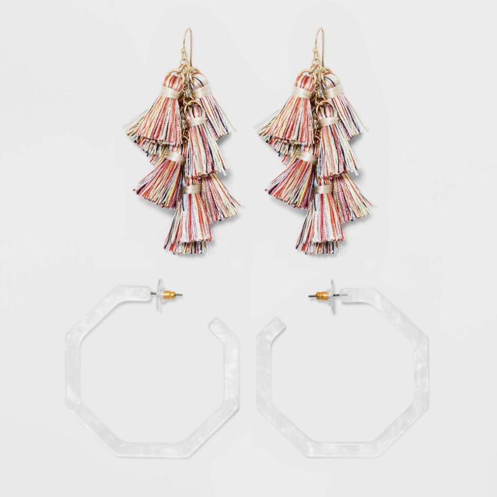 Sugarfix By Baublebar Day To Night Earring Gift Set - White, Women's, Size: Small, Pink