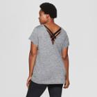 Women's Plus Size Strappy Back T-shirt - C9 Champion Black Heather