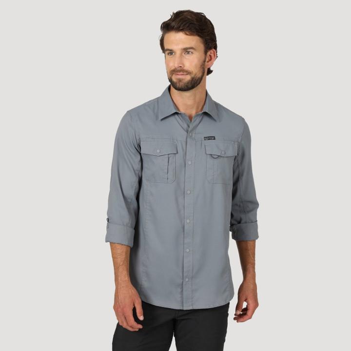 Wrangler Men's Button-down Shirt - Gray