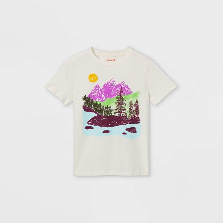 Boys' Outdoors Graphic Short Sleeve T-shirt - Cat & Jack Cream