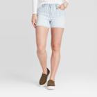 Women's High-rise Stripped Jean Shorts - Universal Thread Light Blue 00, Women's,