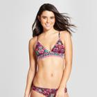 Women's Longline Triangle Bikini Top - Xhilaration Sangria Floral