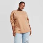 Women's Plus Size Crewneck Fleece Tunic Sweatshirt - Universal Thread Yellow