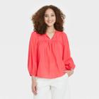 Women's Long Sleeve Blouse - A New Day Red