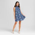 Women's Floral Print Turtleneck Dress - Lots Of Love By Speechless (juniors') Navy