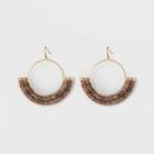 Semi Precious Stone Hoop Earrings - Universal Thread Brown