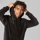 Men's Long Sleeve Velour Hooded Sweatshirt - Original Use Black