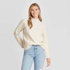 Women's Mock Turtleneck Pullover Sweater - Universal Thread Cream