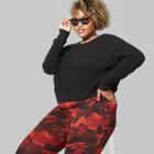 Women's Plus Size Long Sleeve Crew Neck - Wild Fable Black
