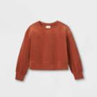Girls' Velour Pullover Sweatshirt - Cat & Jack Rust