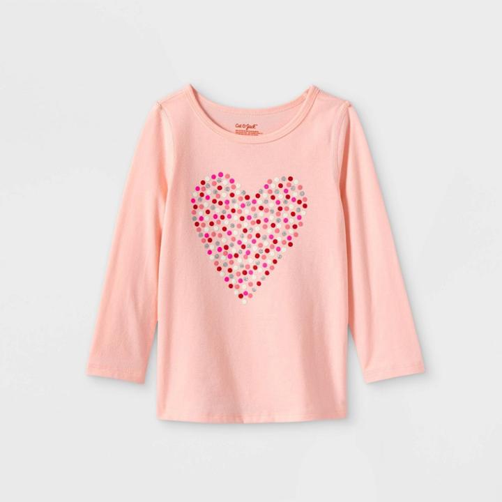 Toddler Girls' Adaptive Valentines Day Long Sleeve T-shirt - Cat & Jack