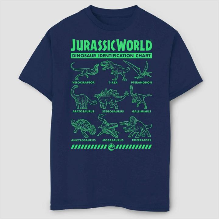 Fifth Sun Boys' Jurassic World Fallen Kingdom Dino Identification T-shirt - Navy