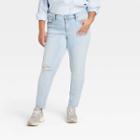 Women's Plus Size Mid-rise Skinny Jeans - Ava & Viv Light Wash 18w,