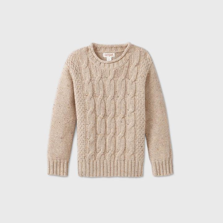 Toddler Boys' Cable Solid Pullover Sweater - Cat & Jack Gray
