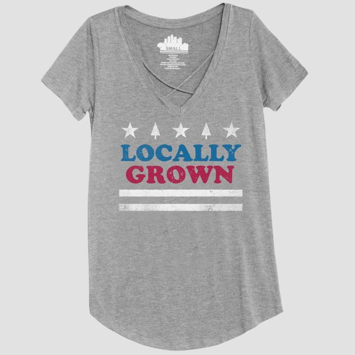 Women's Short Sleeve Locally Grown Graphic T-shirt - Awake Heather Gray
