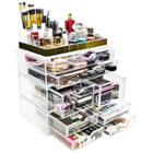 Sorbus Makeup Storage Organizer - X-large - Set 2 - Silver, Adult Unisex