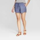 Women's Embroidered Mid-rise Shorts - Knox Rose Indigo (blue)