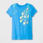 Girls' Short Sleeve Peacock Graphic T-shirt - Cat & Jack Blue