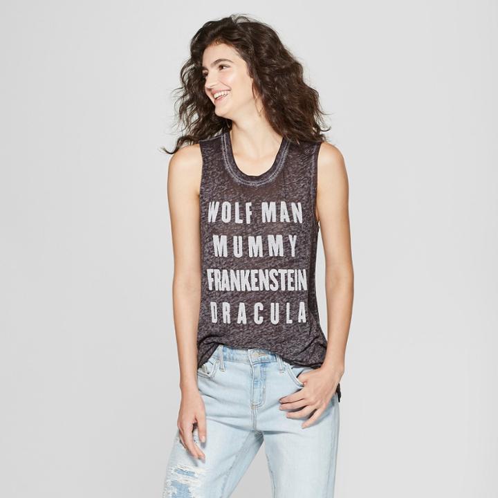 Women's Universal Studios Monsters Horror Movie Character Graphic Tank Top (juniors') Black