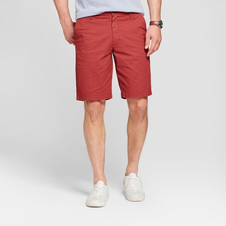 Men's 9 Micro Print Linden Flat Front Shorts - Goodfellow & Co Santa Fe Rose