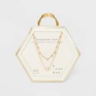Gold Plated Freshwater Pearl Healing Stone Station Duo Necklace - A New Day Pink, Women's,