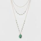 Sugarfix By Baublebar Mixed Media Layered Necklace With Gemstone Pendant - Turquoise, Girl's