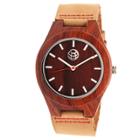 Earth Wood Goods Earth Wood Aztec Men's Leather-band Watch - Red/camel