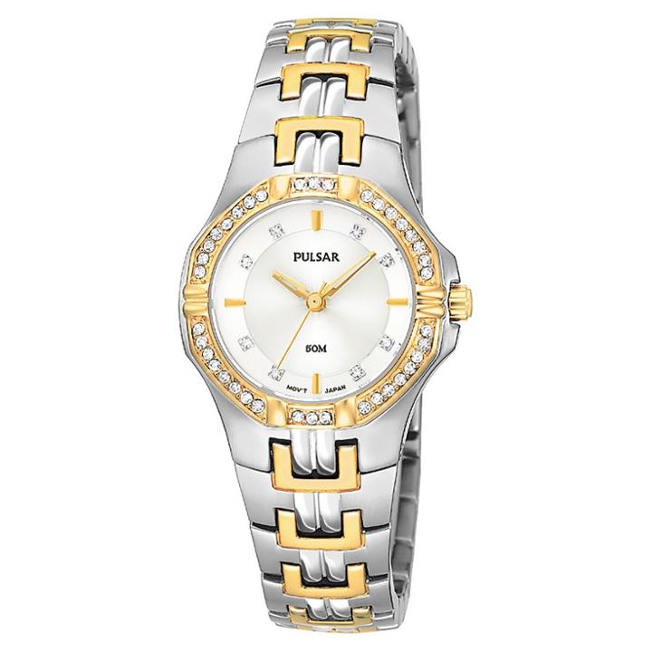 Women's Pulsar Dress Sport Watch - Two-tone With White Dial - Ptc388,