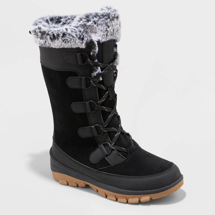 Women's Cecily Wide Width Waterproof Winter Boots - All In Motion Black