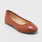 Women's Everly Wide Width Round Toe Ballet Flats - Universal Thread Cognac (red) 9.5w,