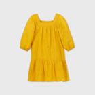 Girls' Long Sleeve Embroidered Woven Dress - Cat & Jack Yellow