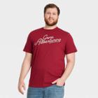Men's Big & Tall Printed Standard Fit Short Sleeve Crewneck T-shirt - Goodfellow & Co Red/letters