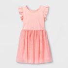 Girls' Shimmer Short Sleeve Tulle Dress - Cat & Jack Powder Pink