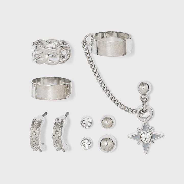 Celestial Earring Stud Ear Cuff Set 7pc - Wild Fable Dark