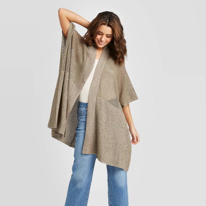 Women's Lightweight Knit Kimono - Universal Thread Olive One Size, Women's, Green