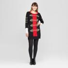 33 Degrees Women's Faux Fur Cuff Christmas Tunic - 33degrees - Black