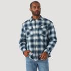 Wrangler Men's Plaid Long Sleeve T-shirt - Sapphire