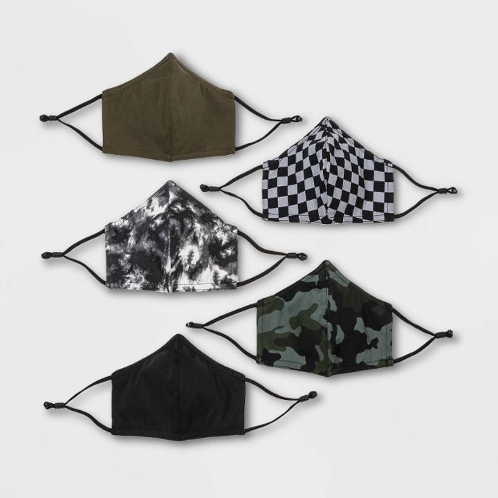 Kids' 5pk Camo Mask - Cat & Jack Gray