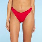 Shade & Shore Women's Ruffle High Leg Extra Cheeky Bikini Bottom - Shade &