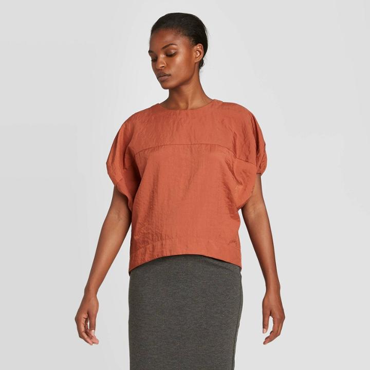 Women's Short Sleeve Blouse - Prologue Brown