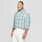 Men's Tall Plaid Long Sleeve Cotton Slub Button-down Shirt - Goodfellow & Co Alpine