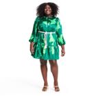 Plus Size Long Sleeve Rope Belt Tiered Dress - Alexis For Target Green