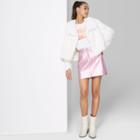 Women's Open Drape Cozy Faux Fur Jacket - Wild Fable Cream (ivory)