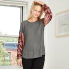 Women's Raglan Long Sleeve Blouse - Knox Rose Gray