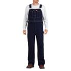 Dickies Men's Washed Denim Bib Overall- Indigo Blue Washed