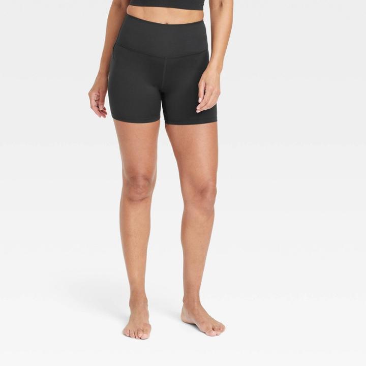 Women's Brushed Sculpt Curvy Bike Shorts 5 - All In Motion Black