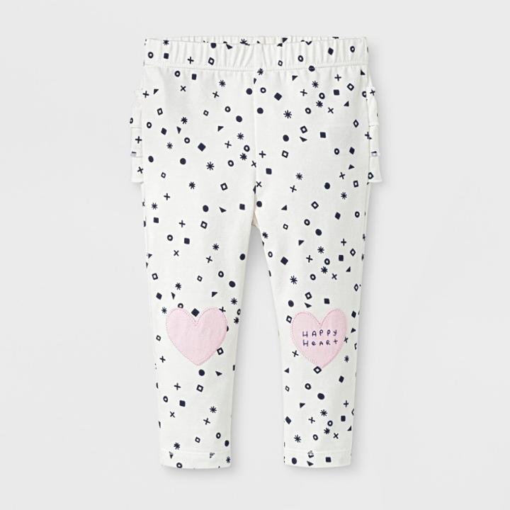 Baby Girls' Ruffle Heart Leggings - Cat & Jack White Newborn