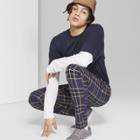 Men's Plaid Mid-rise Pants - Original Use Navy